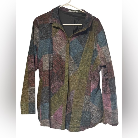 NorthStyle Patchwork Button Down Versatile Shacket SzL Multicolor New - Picture 13 of 13